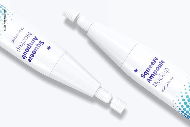 Plastic Squeeze Ampoules Mockup Psd