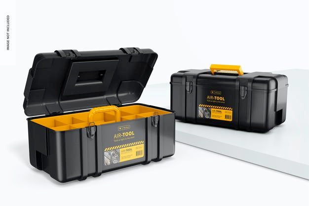 Plastic Tool Boxes Mockup Psd