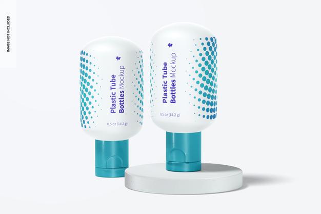 Plastic Tube Bottles Mockup Psd