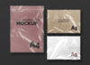 Plastic Wrapped Papers Mockup Set Psd