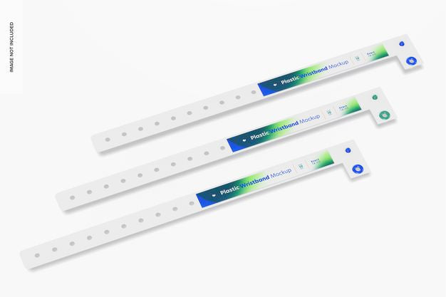 Plastic Wristband Mockup, Opened Psd