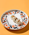 Plate With Delicious Sushi Rolls Psd