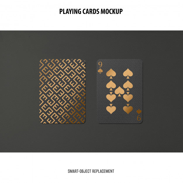 Playing Cards With Golden Foil Mockup Psd