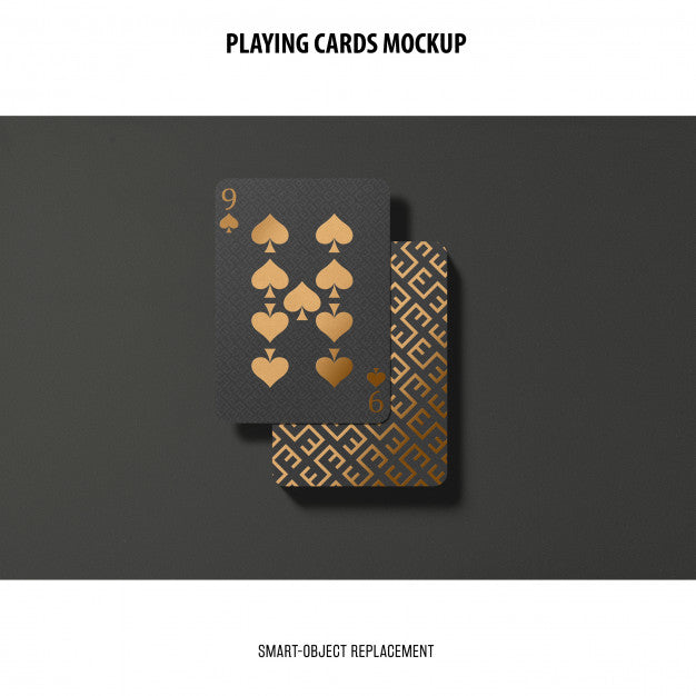 Playing Cards With Golden Foil Mockup Psd