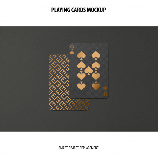 Playing Cards With Golden Foil Mockup Psd