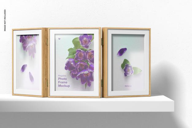 Plegable Photo Frame Mockup, Front View Psd