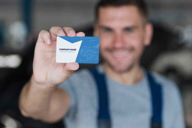 Plumber Presenting Business Card Psd