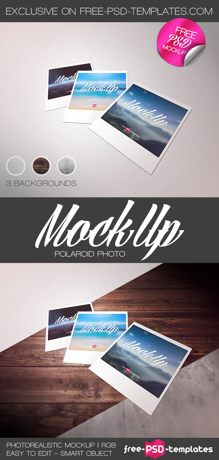 Polaroid Photo Mock-Up In Psd