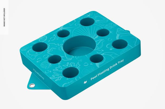 Pool Floating Drink Tray Mockup, Top View Psd