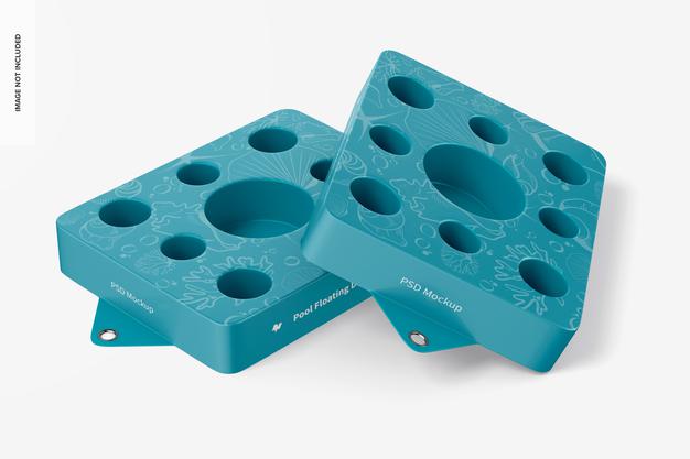 Pool Floating Drink Trays Mockup Psd