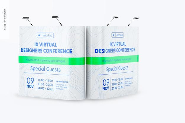 Pop Up Straight Stands Mockup Psd