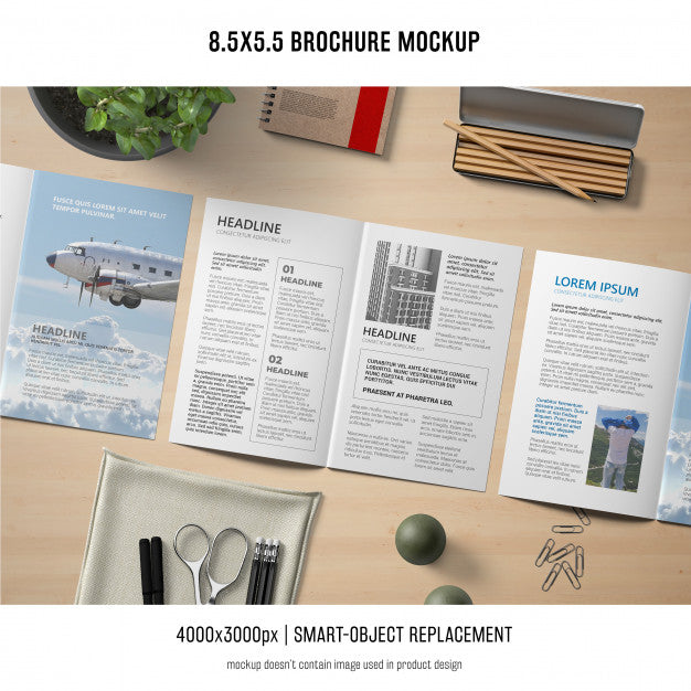 Portrait Brochure Mockup Psd