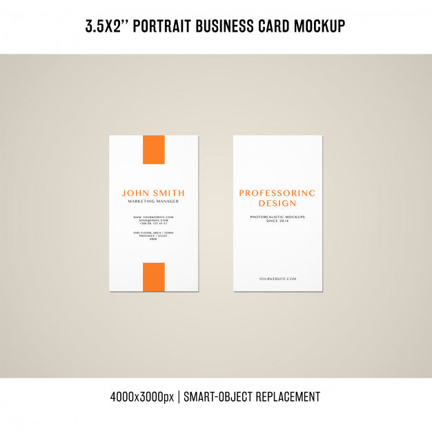 Portrait Business Card Mockup Psd