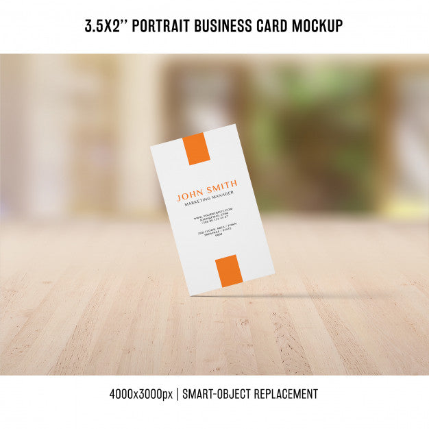 Portrait Business Card Mockup Psd