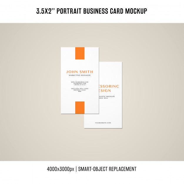 Portrait Business Card Mockup Psd