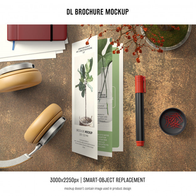 Portrait Dl Brochure Mockup Psd