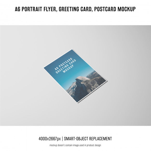Portrait Flyer, Postcard, Greeting Card Mockup Psd