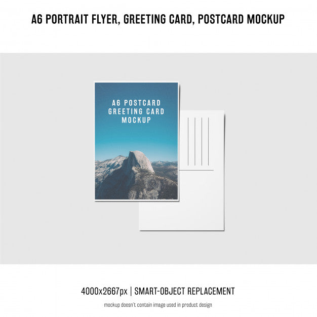 Portrait Flyer, Postcard, Greeting Card Mockup Psd