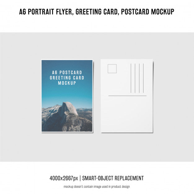 Portrait Flyer, Postcard, Greeting Card Mockup Psd