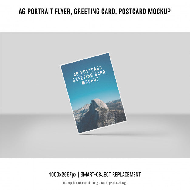 Portrait Flyer, Postcard, Greeting Card Mockup Psd