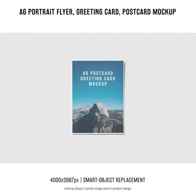 Portrait Flyer, Postcard, Greeting Card Mockup Psd