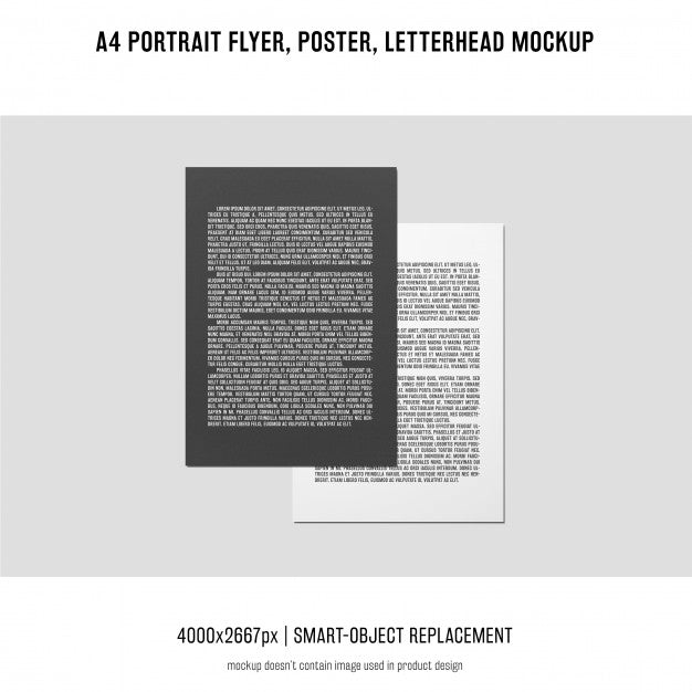 Portrait Flyer, Poster, Letterhead Mockup Psd