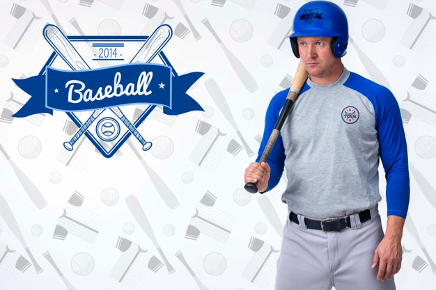 Portrait Of Baseball Player With Helmet Psd