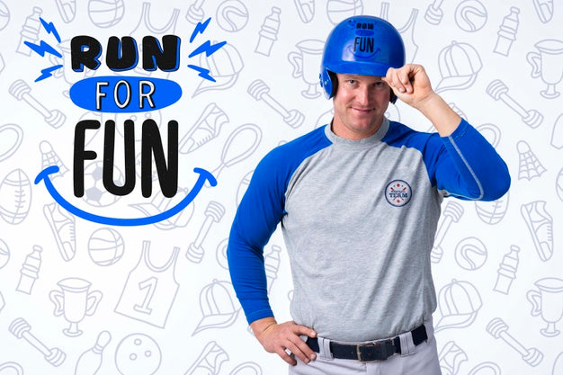 Portrait Of Male Baseball Player Psd