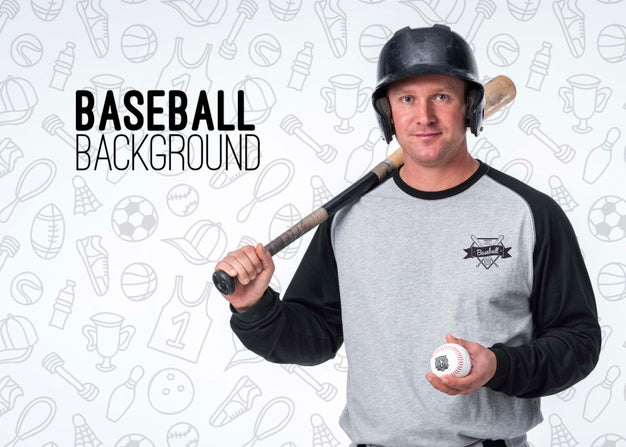 Portrait Of Professional Baseball Player Psd