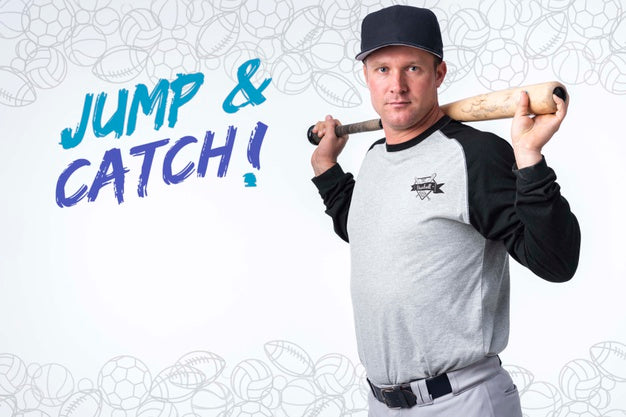 Portrait Of Professional Baseball Player Psd