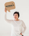 Portrait Of Senior Woman Holding Mock-Up Sign Psd