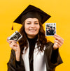 Portrait Of Student Holding Instant Photo Psd
