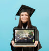 Portrait Of Student Holding Laptop With Mock-Up Psd