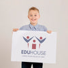 Portrait Of Young Boy Holding Mock-Up Sign Psd
