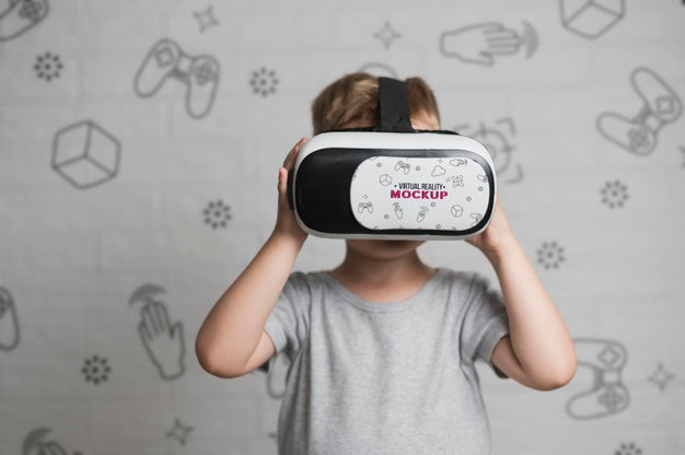 Portrait Of Young Boy Playing Game Psd