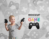Portrait Of Young Boy Playing Video Games Psd