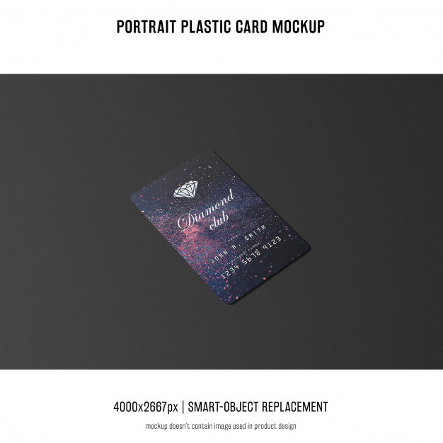 Portrait Plastic Card Mockup Psd