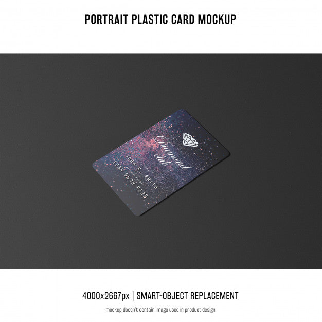 Portrait Plastic Card Mockup Psd