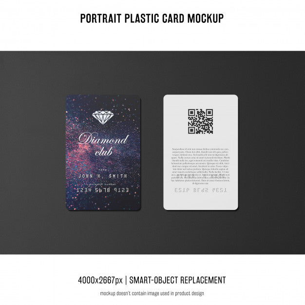 Portrait Plastic Card Mockup Psd