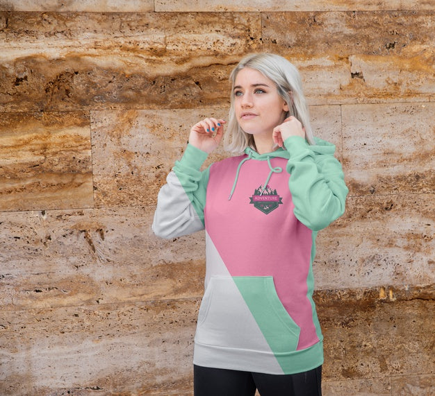 Portrait Young Female Wearing Hoddie Psd