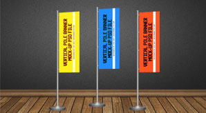 Pos Vertical Flag / Pole Banner Mock-Up Psd File