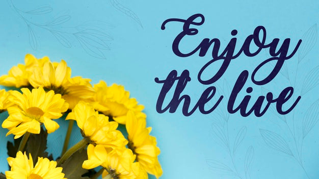 Positive Message Beside Bouquet Of Flowers Psd