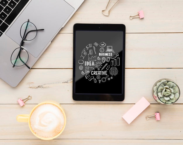 Positive Message On Tablet Mock-Up Psd