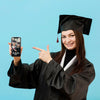 Positive Student Holding Mobile Phone Psd