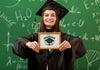 Positive Young Girl Holding Diploma Psd