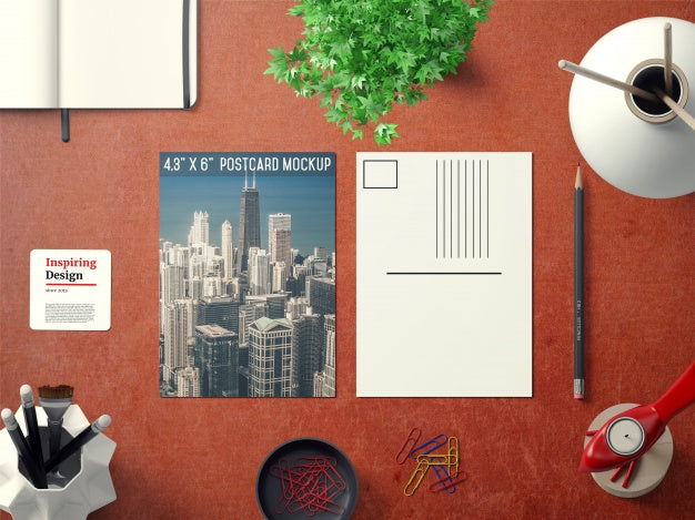 Postcard Front And Reverse Mock Up Psd
