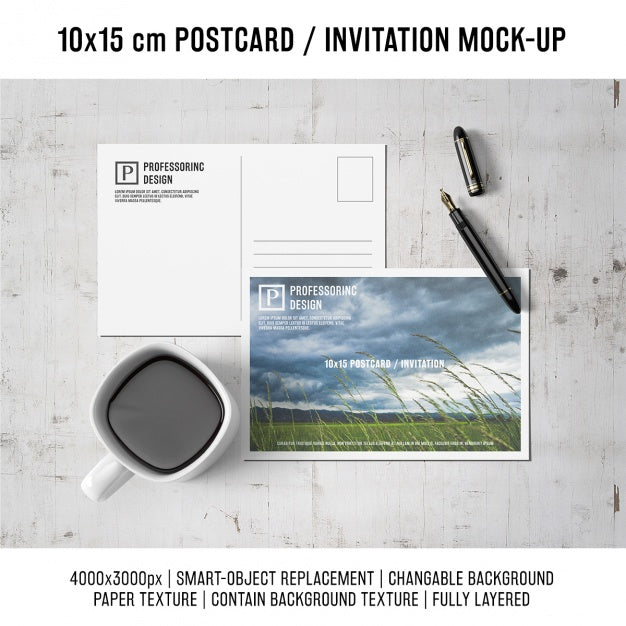 Postcard Mock Up Design Psd