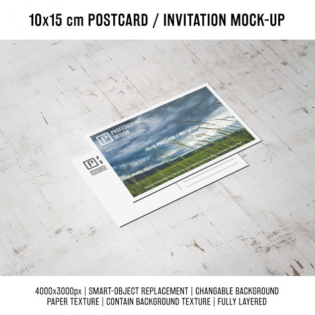 Postcard Mock Up Design Psd