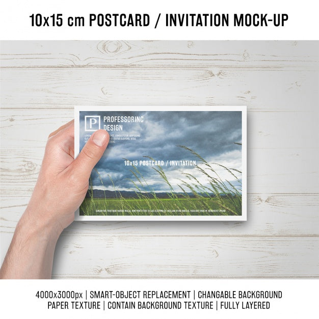Postcard Mock Up Design Psd