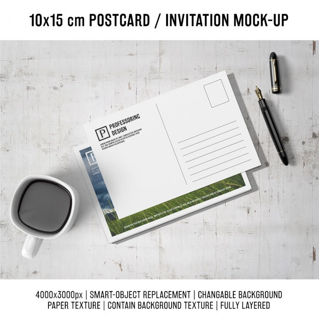 Postcard Mock Up Design Psd